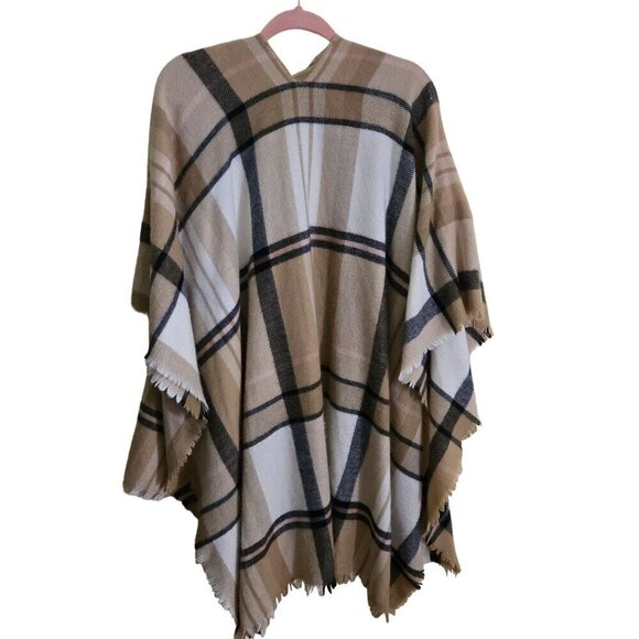 Super Soft Lightweight Plaid Fringe Blanket Wrap One Size - Picture 2 of 5